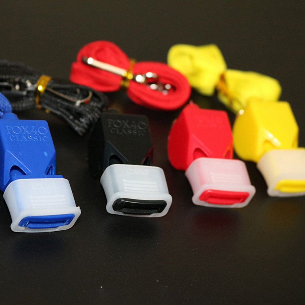 Plastic Whistle Outdoor Survival Whistle Sports Referee Football Rugby Whistle With Neck Wrist Cord