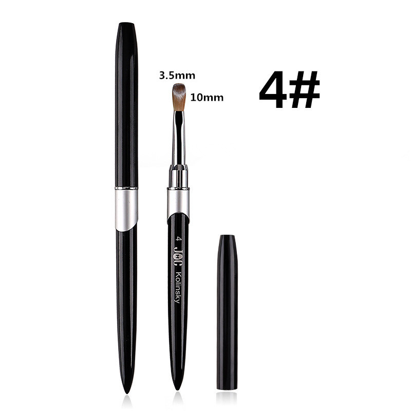 1PC Pędzel do paznokci akrylowych Kolinsky Sable Pędzel do akrylu UV Gel Carving Pen Brush Liquid Powder DIY Nail Drawing: zielone światło