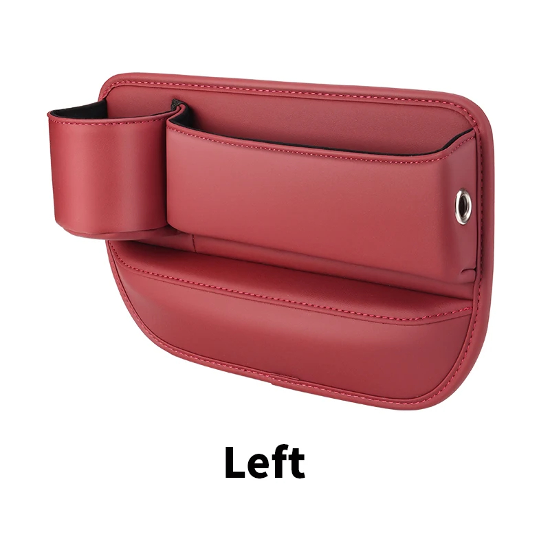 Caja de almacenamiento organizadora para espacio de asiento de coche, cartera multifunción de bolsillo, llaves, tarjetero, soporte para teléfono, caja de almacenamiento portavasos automático, 1 Uds.: Rojo