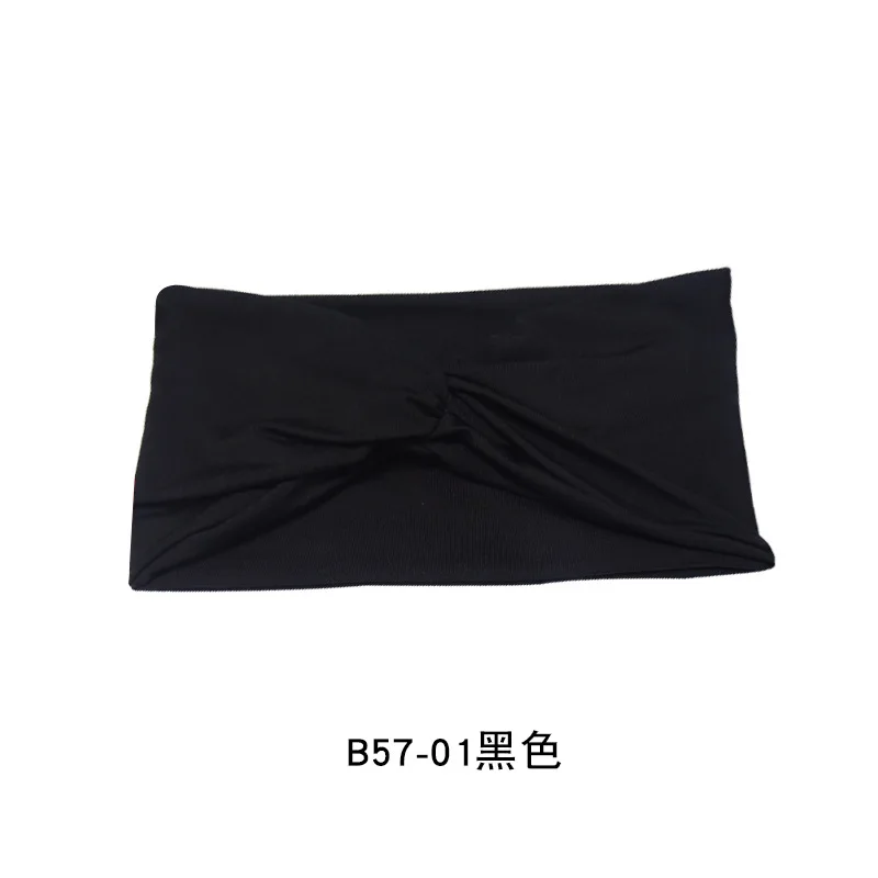 Cross Headband Solid Color Hairbands Women Girls Yoga Exercise Twisted Elastic Bandanas Hair Accessories Bandages: black