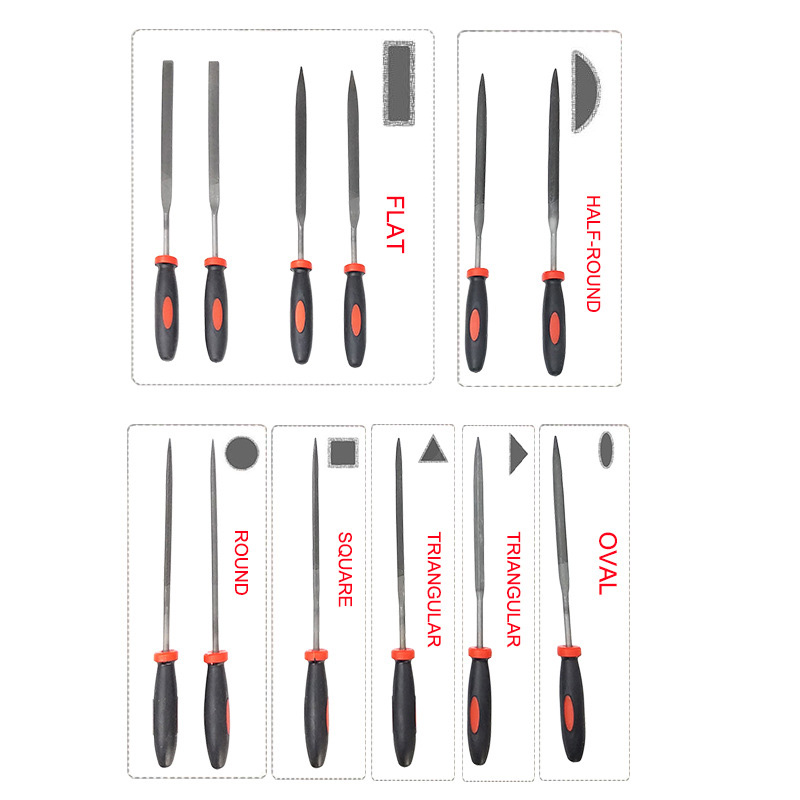 17 Stuk Metalen Bestand Set Gesmeed Staal Bestanden Voor Metalen En Hout Bestand Toepassingen Omvat Ronde, Half Ronde, diamant, Platte, Tripl