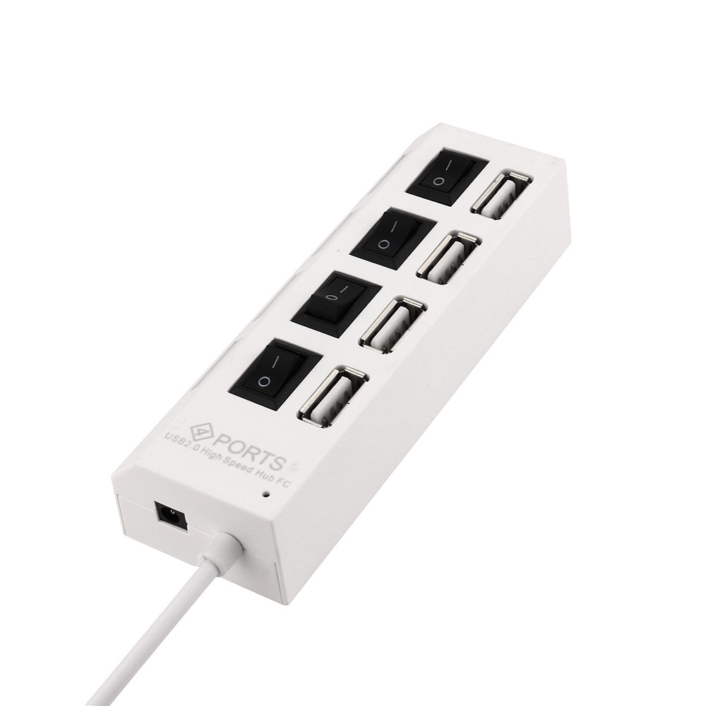 4 Port USB 2.0 Hub On/Uit Schakelaars DC Power Adapter Kabel Voor PC Laptop USB HUB Hoge speed USB 2.0 Hub PC Accessoires L0611