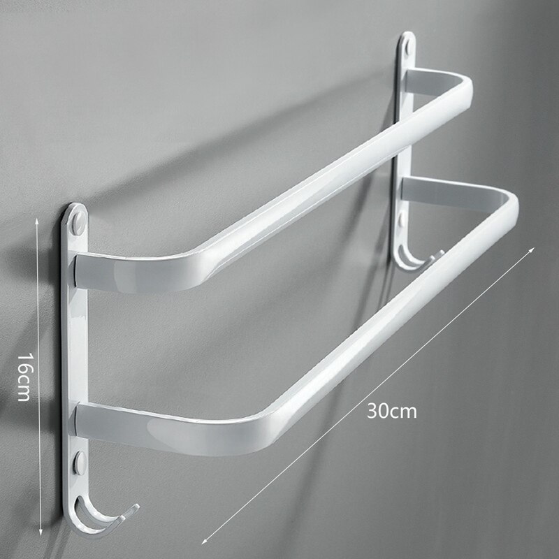 Towel Hanger Wall Mounted Towel Rack Bathroom Space Aluminum White Towel Bar Rail Matte Towel Holder