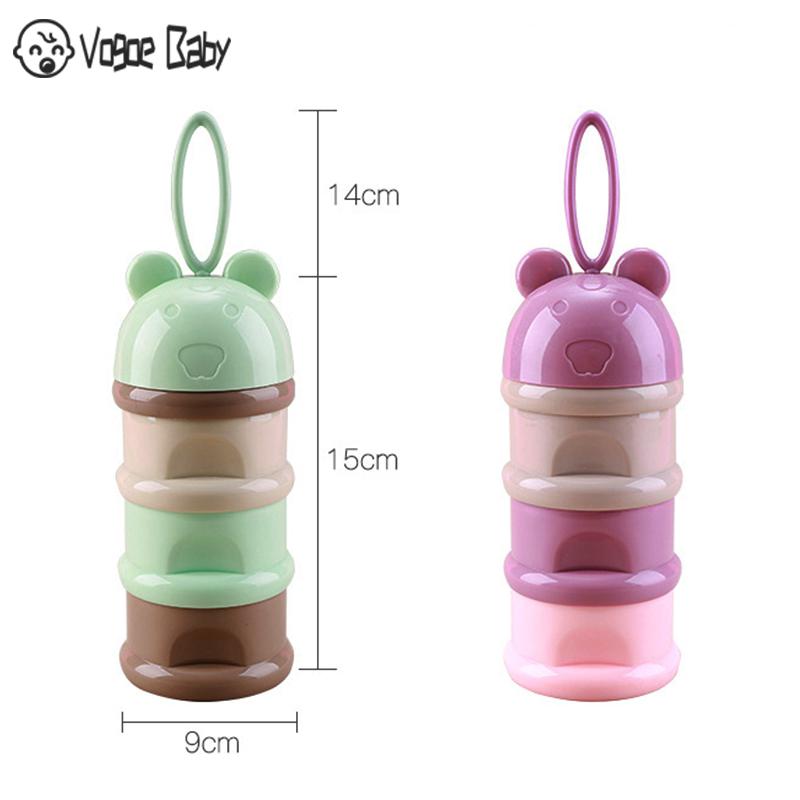 3 layer Frog Style Portable Baby Food Storage Essential Cereal Cartoon Milk Powder Boxes Toddle Kids Formula Milk Container 4829