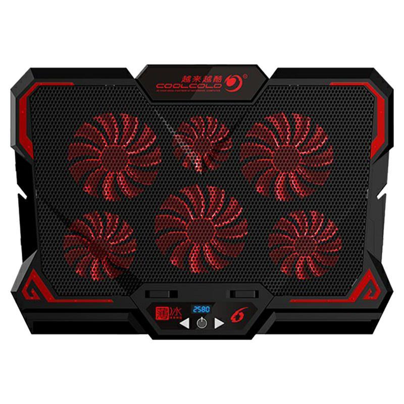 COOLCOLD 17inch Gaming Laptop Cooler Six Fan Led Screen Two USB Port 2600RPM Laptop Cooling Pad Notebook Stand for Laptop: Symphony