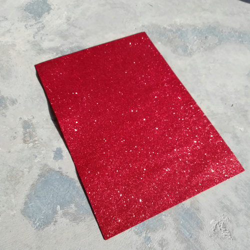 Glitterfilt ikke-vævet 1 stykke superblødt stof 1.2mm tykkelse kludfilt diy bundt til syning af dukker håndværk gratis skib: Rød