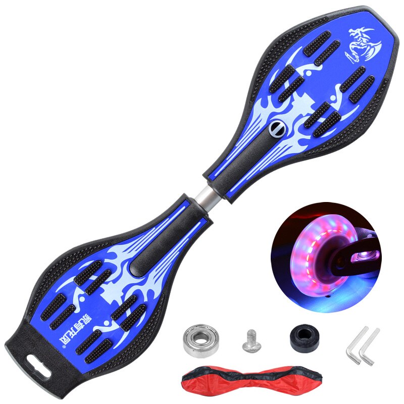 Snake board-ruedas intermitentes para adultos, 88cm, 35 pulgadas, para principiantes, deslizantes al aire libre, 2 ruedas, de aleación de aluminio: A15 flash wheels