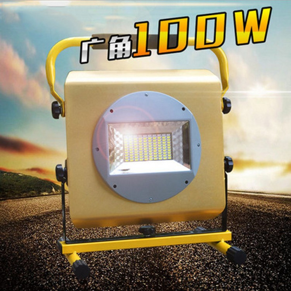 100W LED Portable Floodlight LED Emergency Light for Outdoor Activities Work Light Camping Light Rechargeable Lithium Batteries