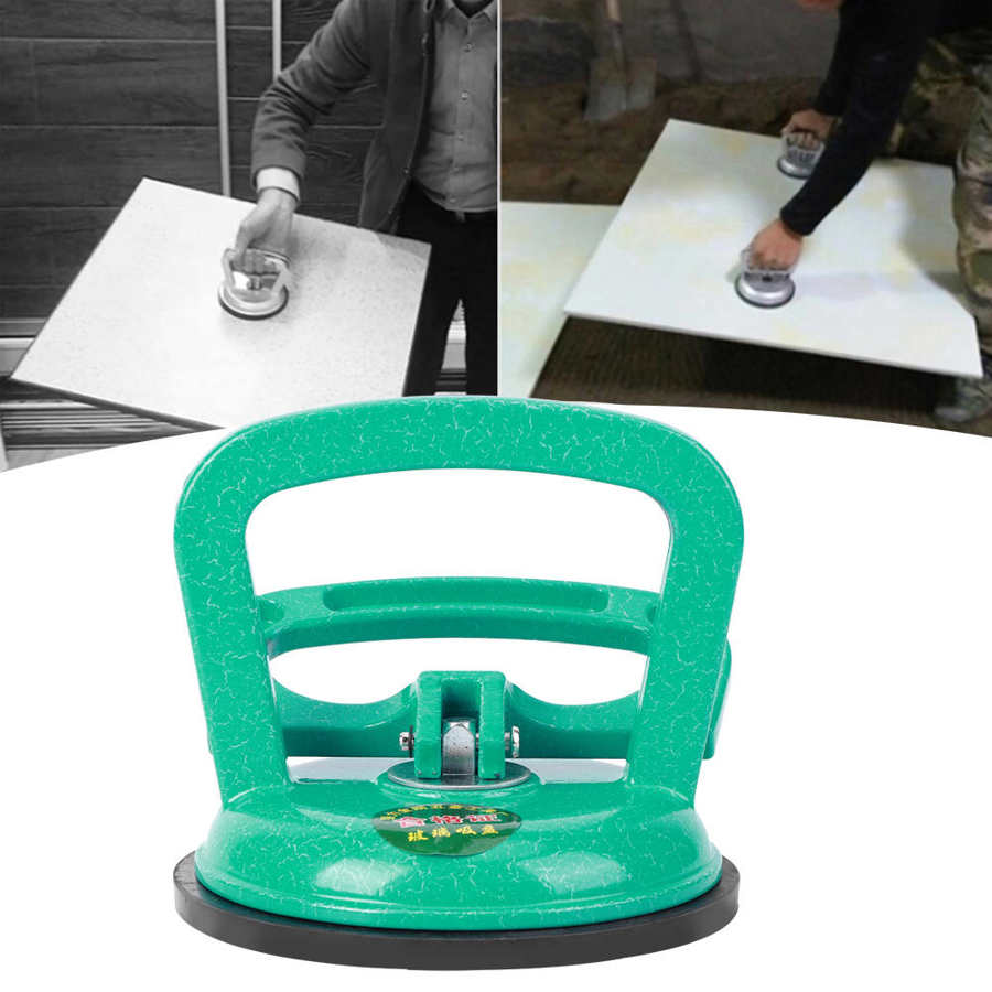 Glas sugekop løfter sugetrækker bevægelsesværktøj aluminiumslegering + gummi grøn standard enkeltklo løfteværktøj