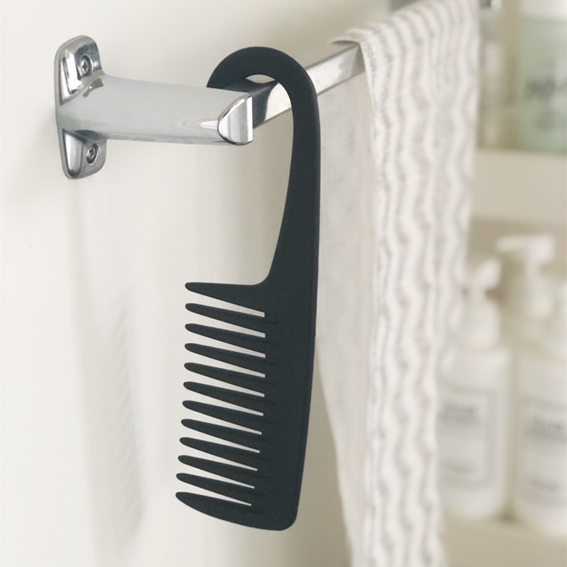 Peine de dientes anchos y grandes para peluquería , herramienta de estilismo con mango de gancho para reducir la pérdida de cabello, 1 unidad,