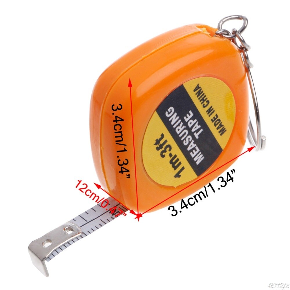 1m/3 pies regla retráctil fácil, cinta métrica Mini Portable Pull llavero de regla Regla cinta medidas herramientas