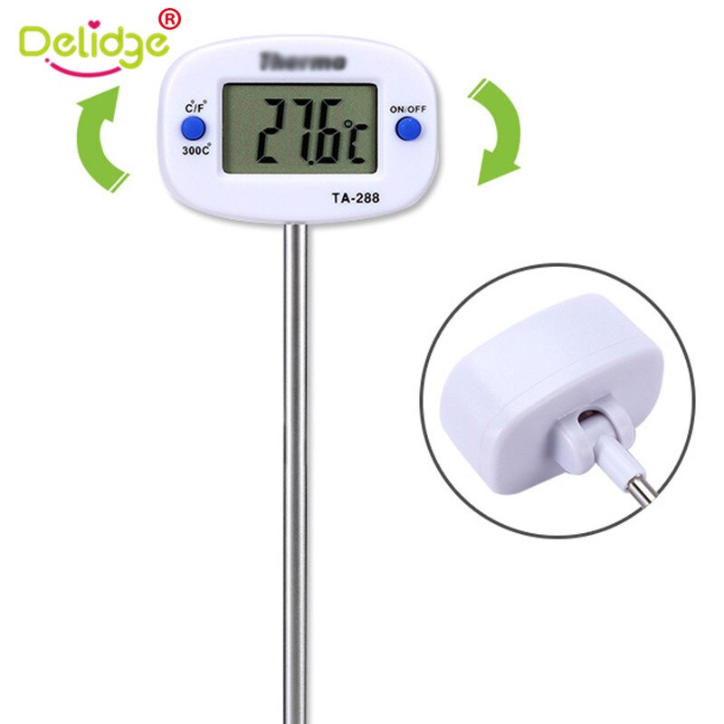 1 Pc de Cocina Digital horneado de alimentos termómetro de carne barbacoa horno leche cocina probador giratorio sonda electrónica termómetro