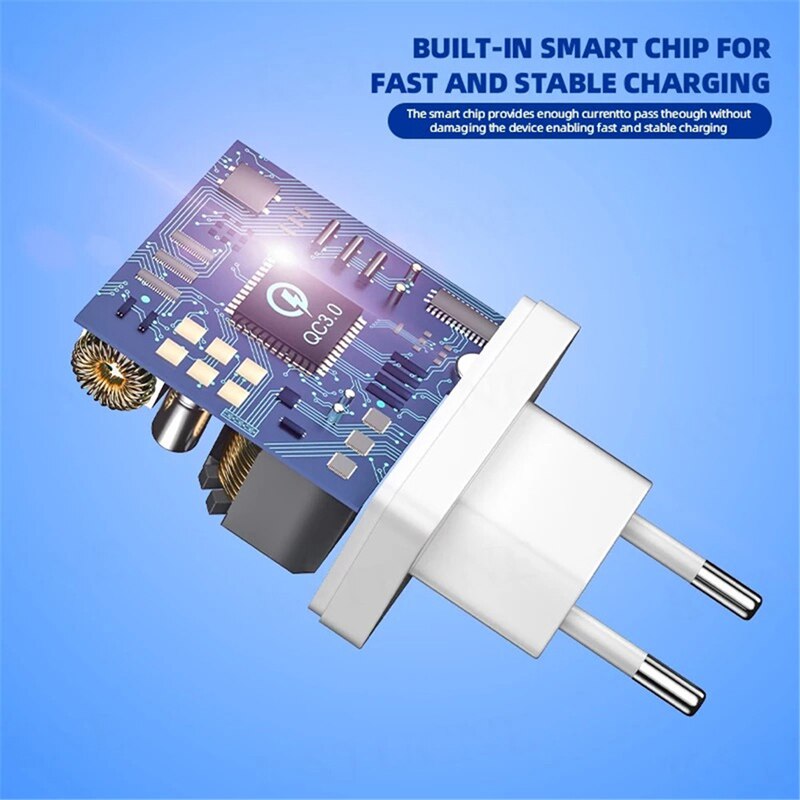 30w -fach usb-schnellladegerät, schnellladefunktion 4.0 , 3.0 typ-c pd schnellladefunktion für iphone 12, 11 x usb-ladegerät,  qc 3.0 handy-ladegerät für huawei
