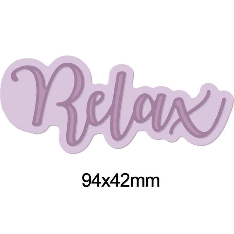 Mots mélangés découpe de métal pochoir pour bricolage Scrapbooking décoratif gaufrage artisanat découpe modèle Sentiment: Relax