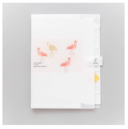 Fresh Color Flamingo Expanding File Folder A4 Document Bag 8 Pocket Folder For Documents Paper Organizer: C