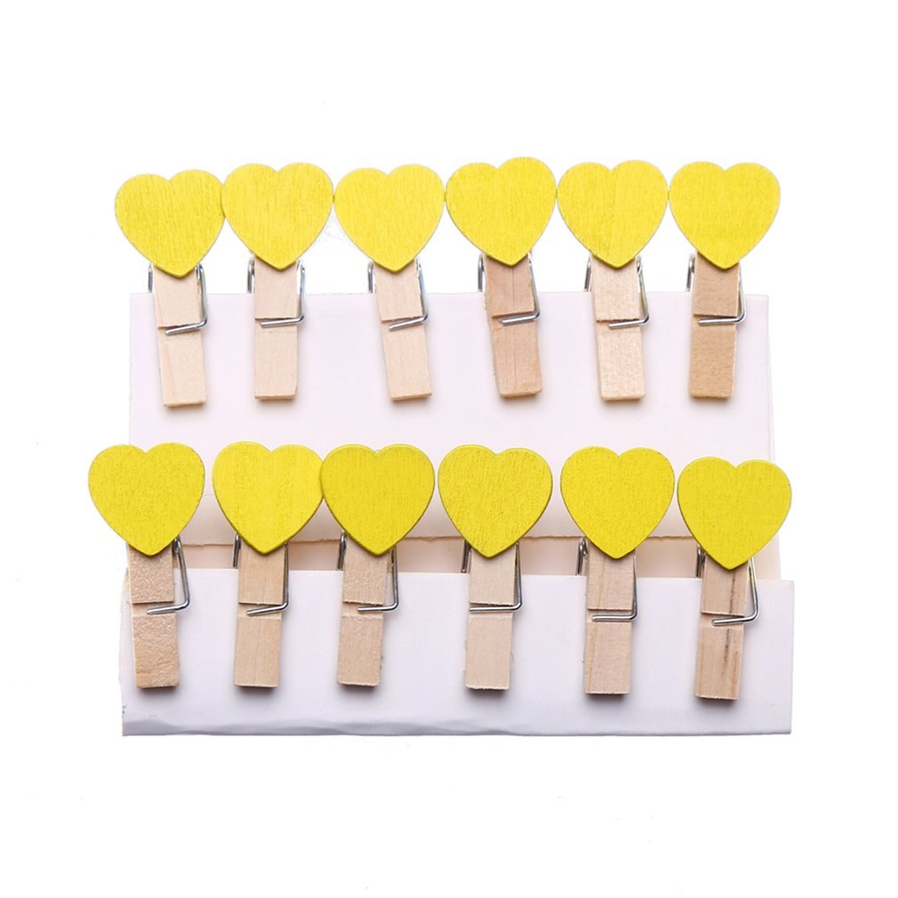 10 Stuks Gekleurde Mini Hart Houten Kantoorbenodigdheden Craft Memo Clips Diy Kleding Papier Photo Peg Decoratie Met 2M Henneptouw