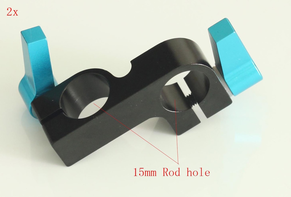 2x 90° Degree Rod Clamp Railblock Block for 15mm Rod Support Rail System DSLR Rig tripod camera