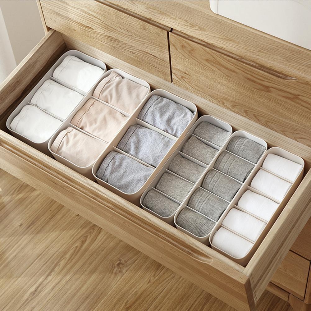 PP Underwear Bra closet Organizer Desktop Cabinet Divider Storage Box Drawer organization storage Box For Scarves Socks Bra