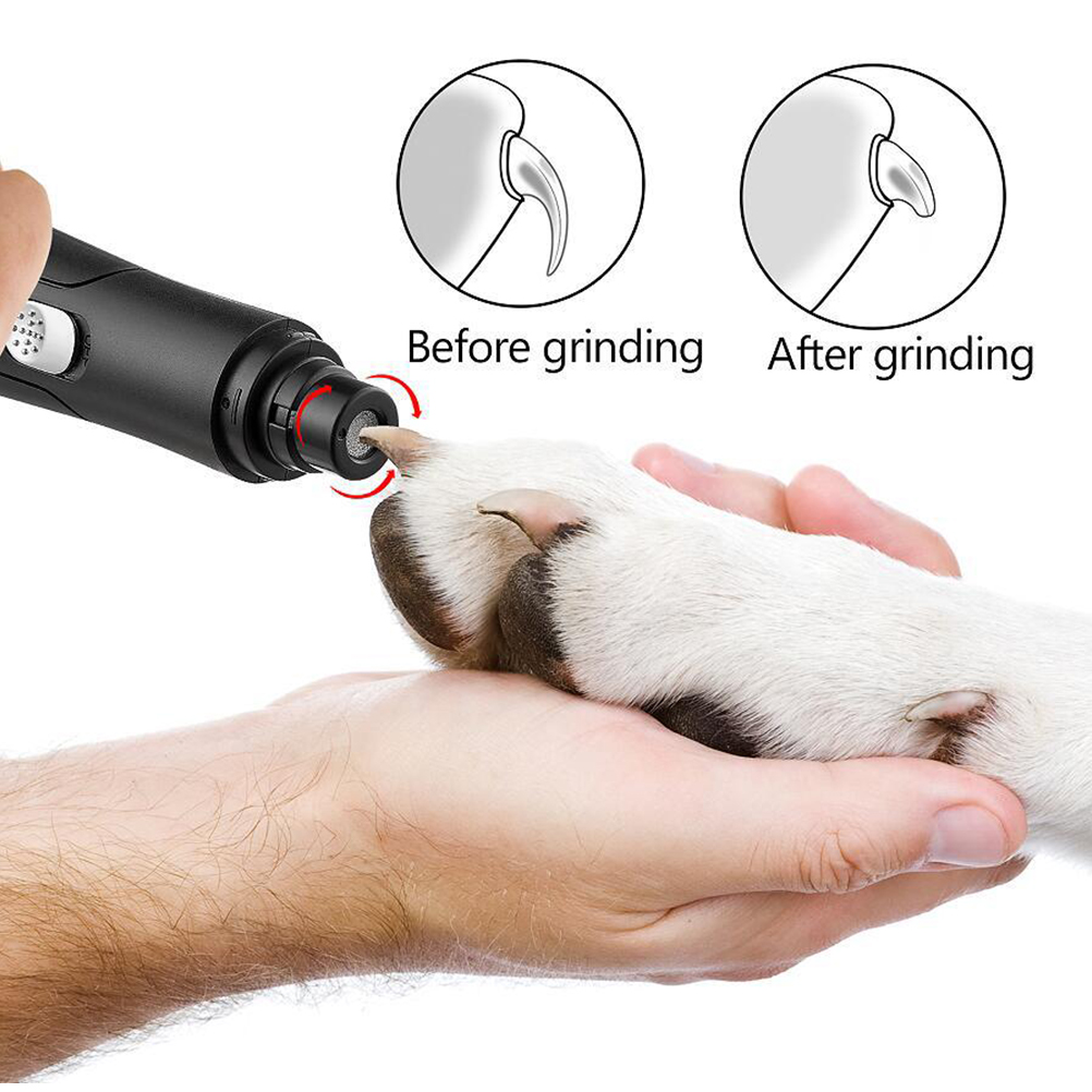 Pet Nail Grinder Electric Rechargeable Trimmer File Clippers with Low Noise