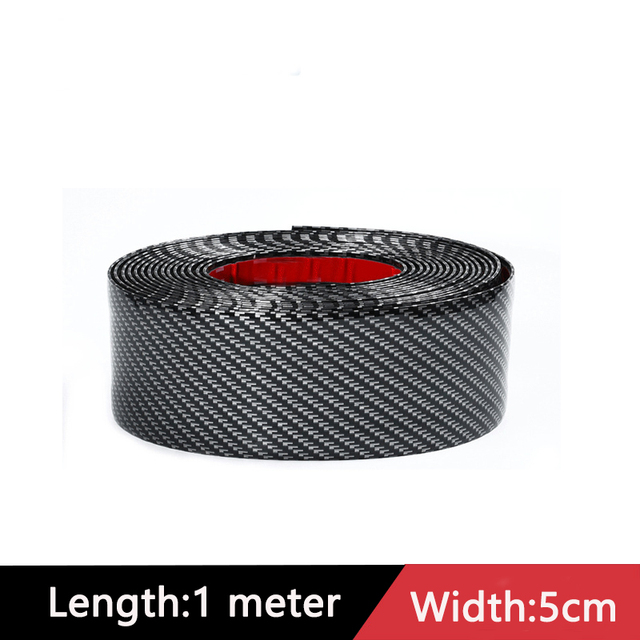 Car Sticker Car Door Sill Protector Stickers Anti Scratch Strip Carbon Fiber Car Threshold Protection Bumper Film Sticker: 5cm black