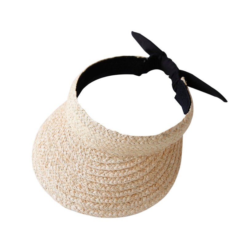 Chapeau d'été en paille raphia pour bébé, pour filles, pare-soleil uv, bob, haut pour tout-petits, casquette à air, visière à nœud, chapeau de plage pour enfants de 2-8 ans