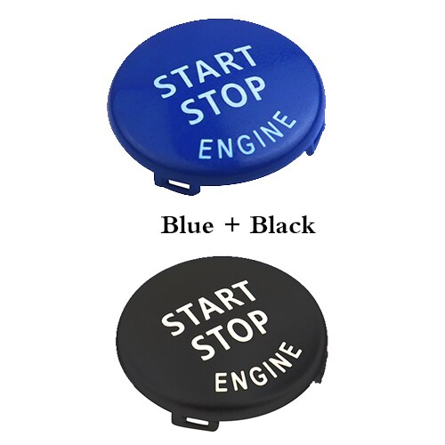 początek zatrzymać przycisk silnika wymienić zatoczka dla BMW X1 X5 E70 X6 E71 Z4 E89 3 5 serii E90 E91 E60 klucz wystrój pierścień wykończenia czapka przełącznik zestaw: niebieski i czarny