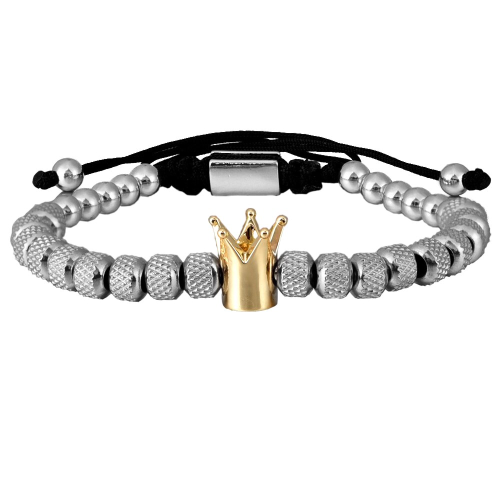Bracelet couronne de luxe SION L pour homme, acier inoxydable, acier au titane, or, bracelet document, taille soeur, bijoux: VERMEIL