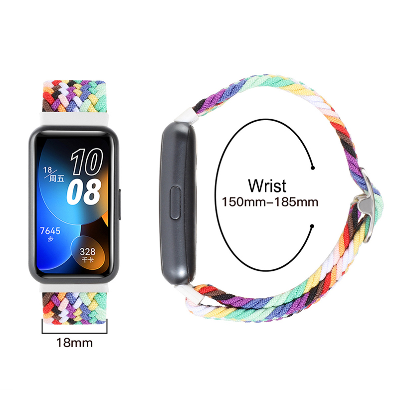 Gevlochten Solo Loop Voor Huawei Band 9 8 7 Band Verstelbare Smartwatch Accessoires Elastische Nylon Armband Correa Huawei Band8 Band