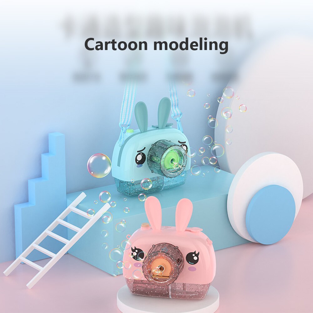 Kids Rabbit Elk Camera Light Music Electric Automatic Bubble Blower Machine Toy Outdoor Fun Sports Toys