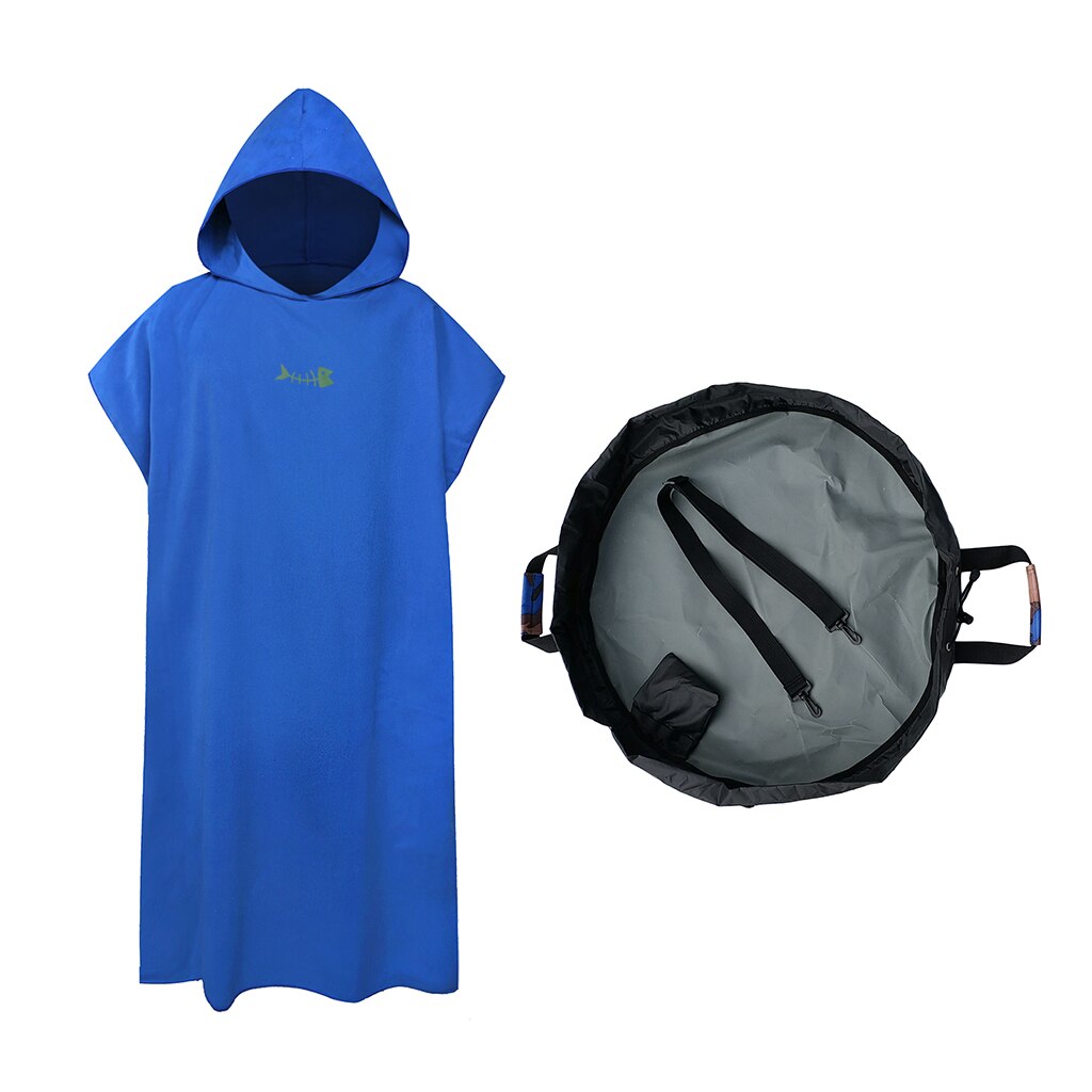 109x88cm Surf Beach Surf Poncho Water Absorbing Beach Bathrobe with 85cm Beach Suit Change Bags