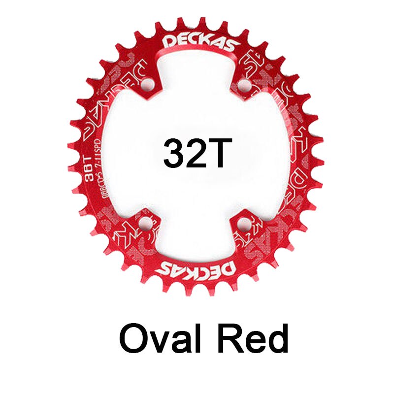 JIANKUN IXF Crankset MTB 104BCD Chainring 170mm Mountain Bike Road Bicycle Chain Ring Cycle Crank Set Screw Bottom Bracket BB: Oval 32T Red