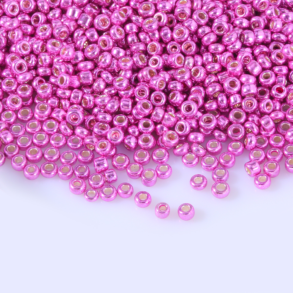 Cuentas de vidrio metálicas de 2mm, 11/0, espaciador redondo checo brillante, cuentas de semilla de corneta de cristal para fabricación de joyas, collar, pulsera, accesorios Diy: Transparente