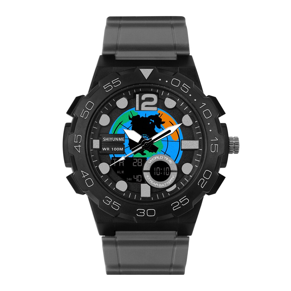 Shiyunme Mode Led Dual Display Mannen Outdoor Sport Horloge Dial Kalender Waterdichte Lichtgevende Horloges Часы Мужские