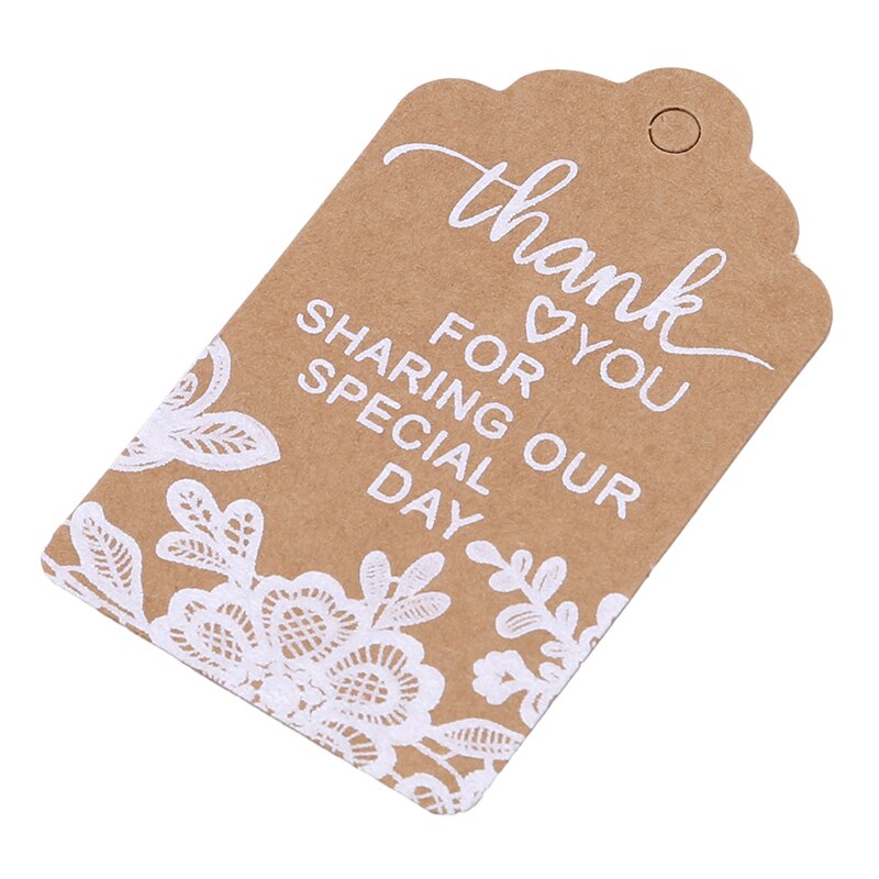 50Pcs/pack Vintage White Lace Printed Kraft Cards Card Decoration Paper Wedding Party Invitation Tag Card Decoration