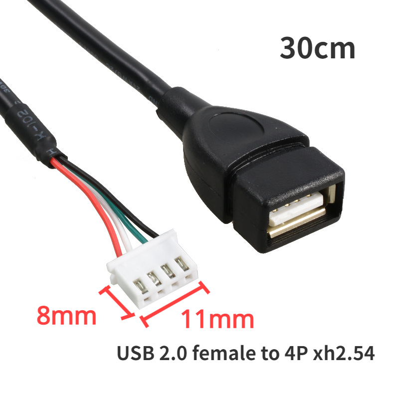 USB to 4P xh2.54 cable USB to 4P MX1.25 USB to PH2.0 USB USB2.0 Female/ Male Cable USB to Dupont 4 pin Data Cable 30cm: WHITE