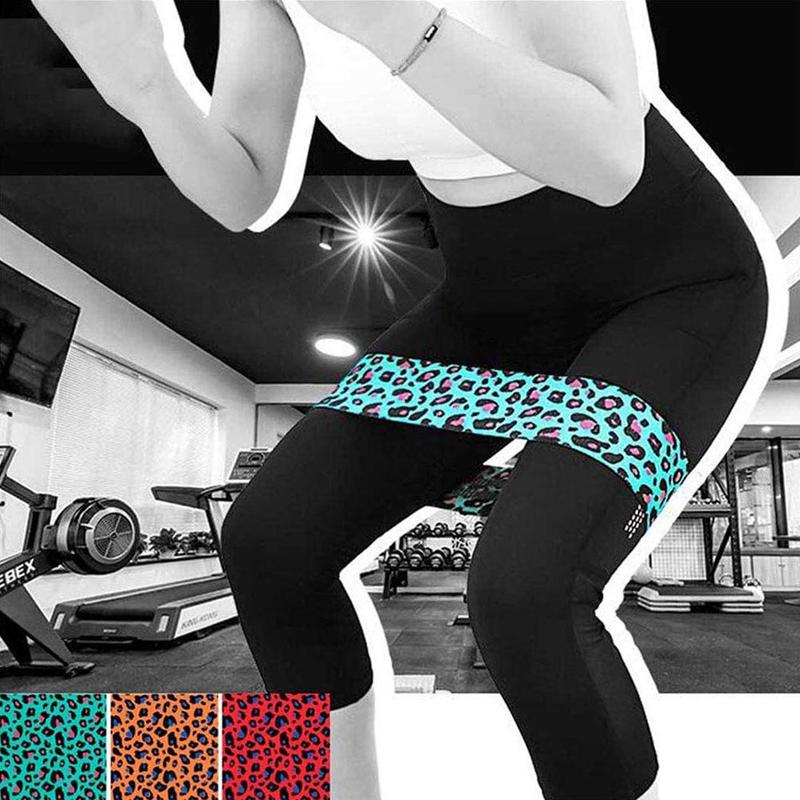 Bandes de résistance de hanche de léopard imprimées bandes élastiques d'exercice de jambe de butin pour le Yoga de forme physique étirant l'équipement d'entraînement d'entraînement