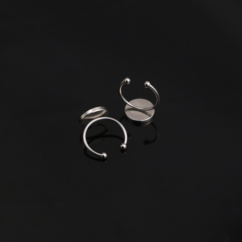 10 Stks/partij Rvs Verstelbare Lege Ring Basis Fit Dia 4/6/8/10/12 Mm cabochons Cameo Instellingen Lade Diy Sieraden Maken Ring