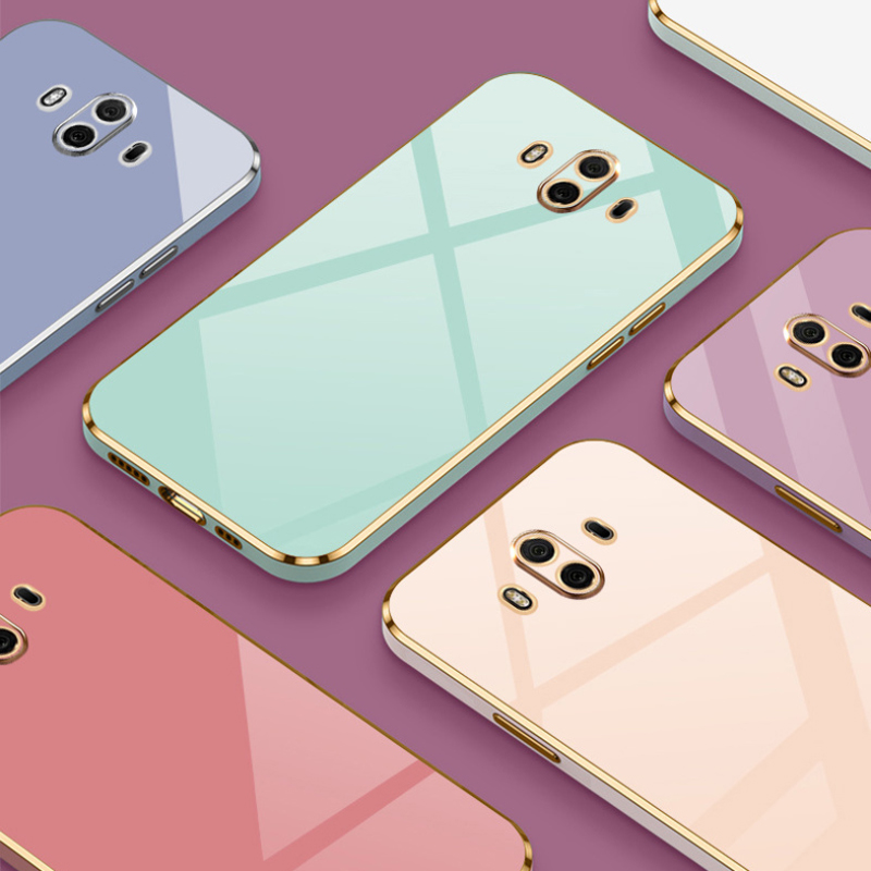 Para Huawei Mate 10 funda de lujo chapada cuadrada ALP-L29, ALP-L09, ALP-AL00, funda trasera de silicona a prueba de golpes para teléfono