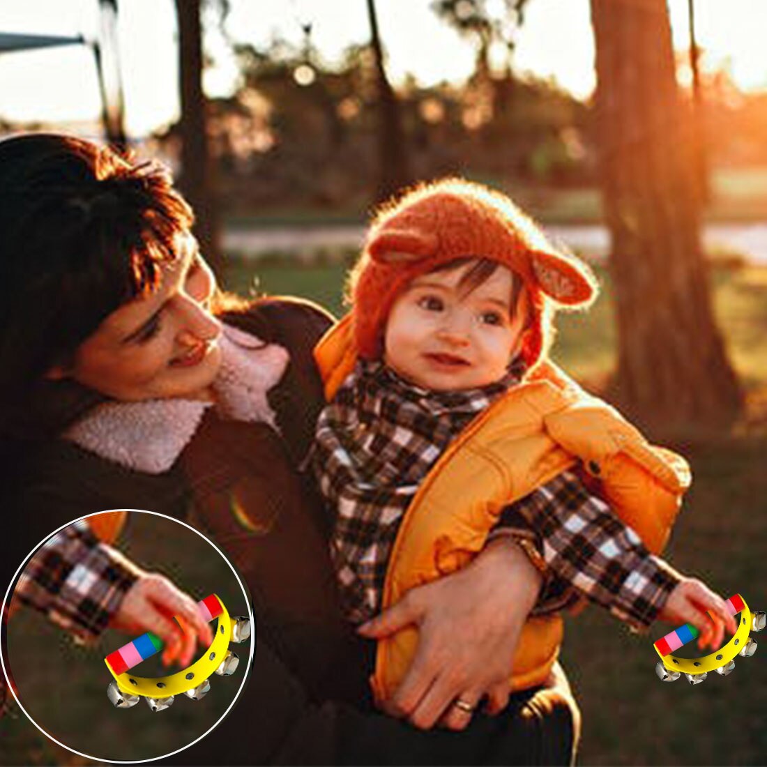 Juguetes de madera para bebés, cascabeles para niños, juguete educativo para bebés, al azar