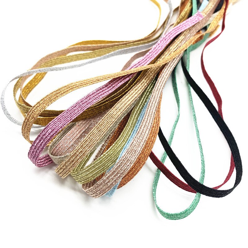 2/5Meter/viel 6mm Elastische Band Gold Draht funkeln Elastische Spandex Band für trimmen NäHenne Stoff DIY Kleid NäHenne Zubehör