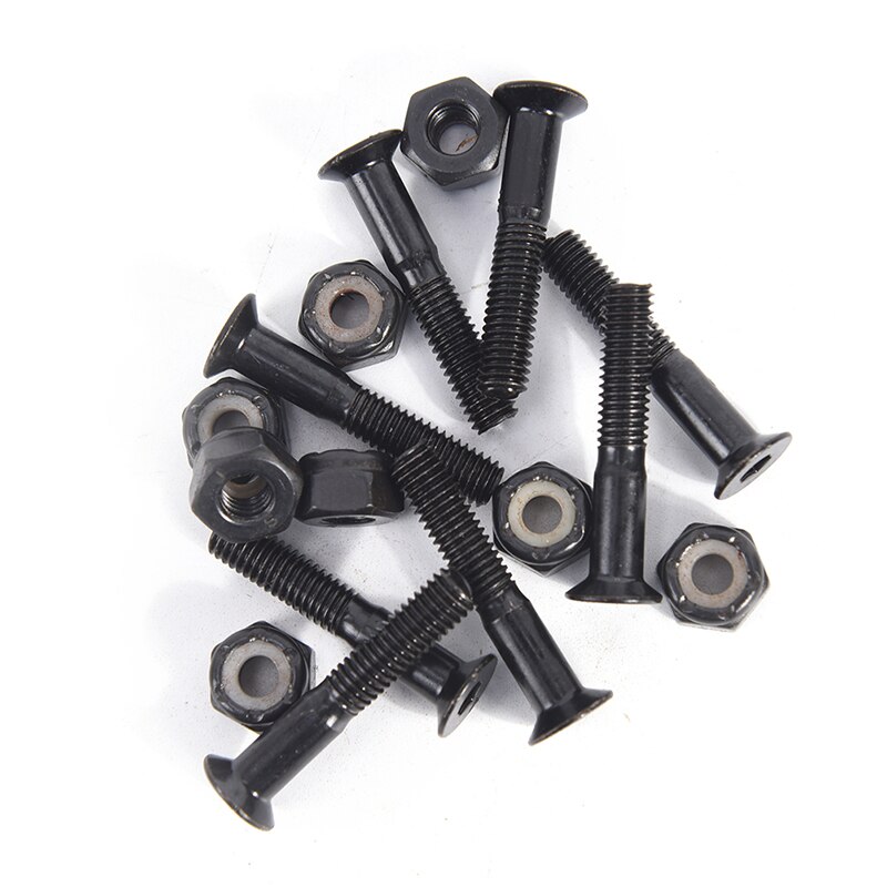 8 paar Skateboard 29mm Zwart Hard Ware Bouten Onderdelen Dubbele Rocker Onderdelen Schroeven