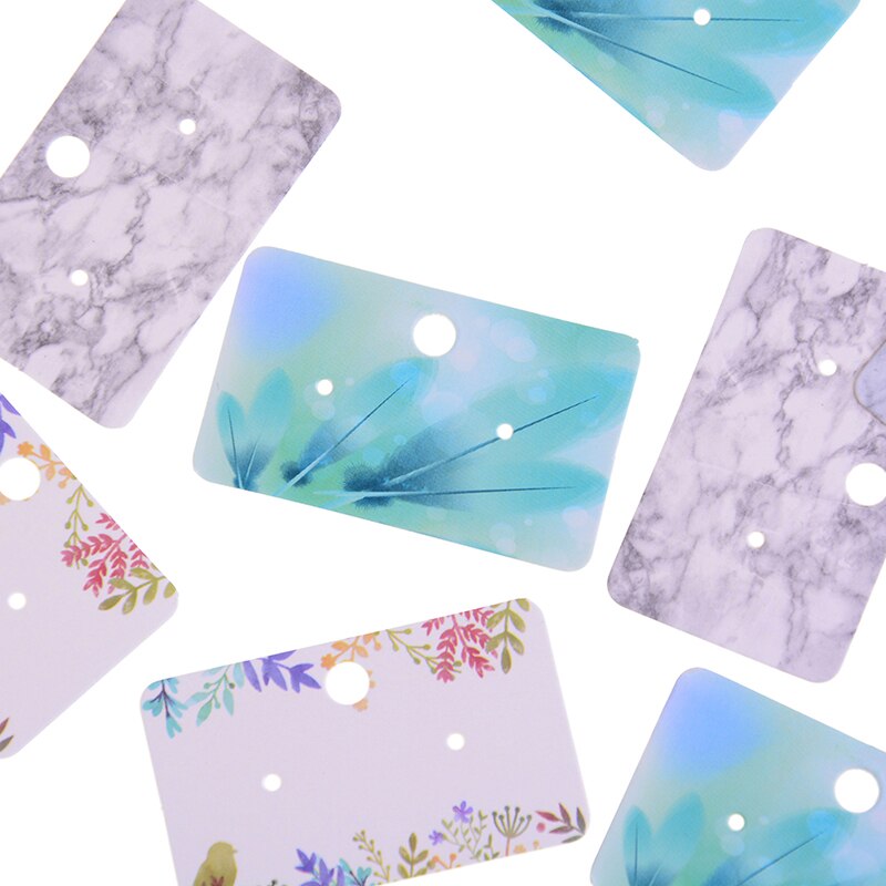 100Pcs Earrings Pack Kraft Paper Ear Studs Card Hang Tag Label Luggage Wedding Note DIY Blank Price Name Hang Tag Craft