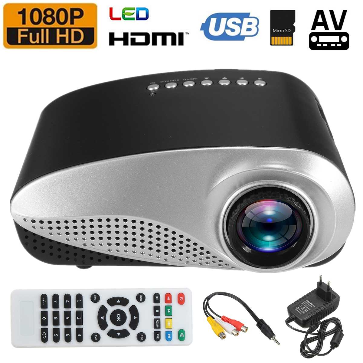 600Lumens Video Mini Projector With Full HD 1080p For Home Cinema Movie portable projector led projector for home theater