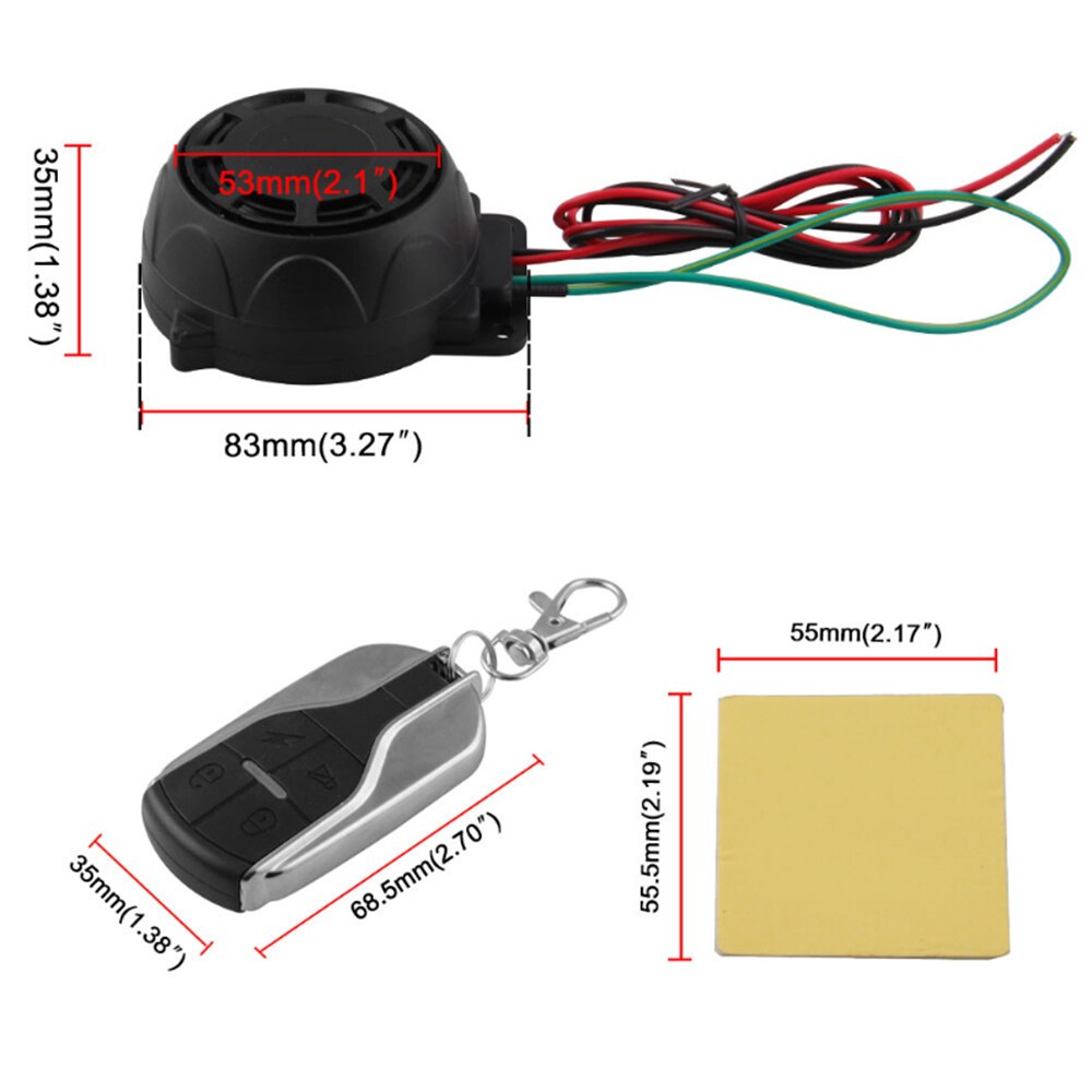 Motorcycle Antitheft Security Alarm System Burglar Alarm Remote Control 125db Theft Protection