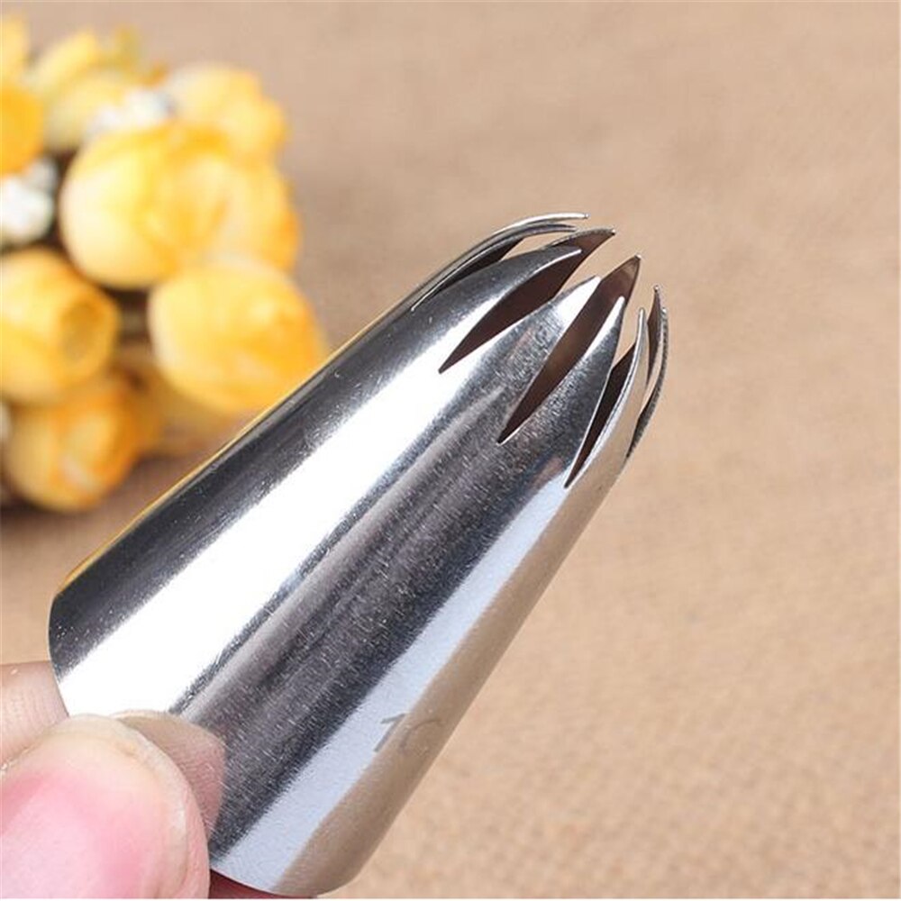 1G Grote Tand Vorm Metalen Cake Decoratie Gesloten Ster Tips Rvs Icing Piping Nozzles Cupcake Gebak Gereedschap