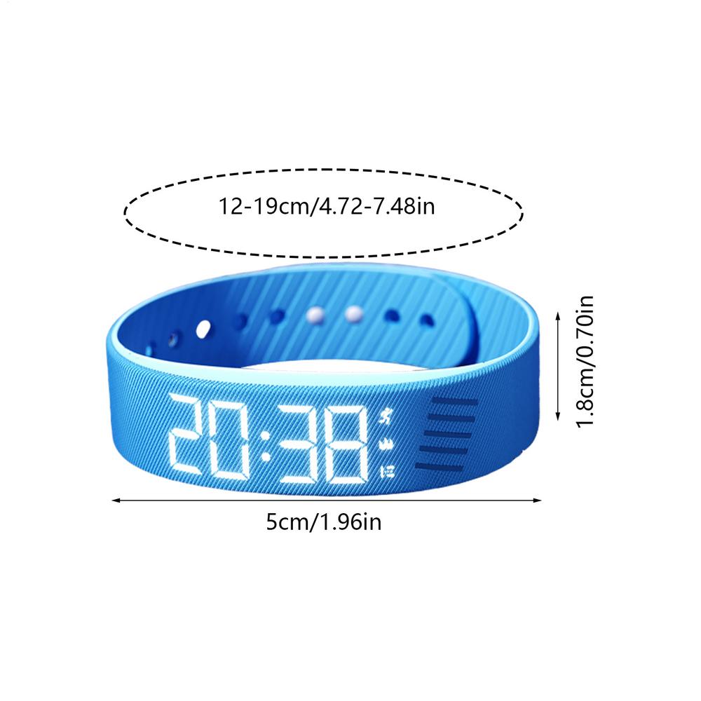 Orologio digitale con sveglia Sveglia vibrante Vibrazione silenziosa Sveglia Bracciale Smartwatch regolabile Orologio da polso: Blu