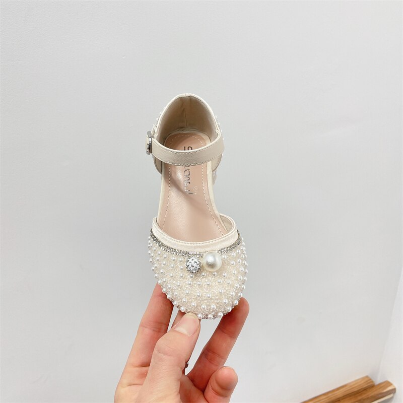 Lente/Zomer Meisjes Hoge Hakken Prinses Dans Schoenen Kinderen Jurk Prestaties Student Baby Kids Dance Schoenen 02A: Beige / 28