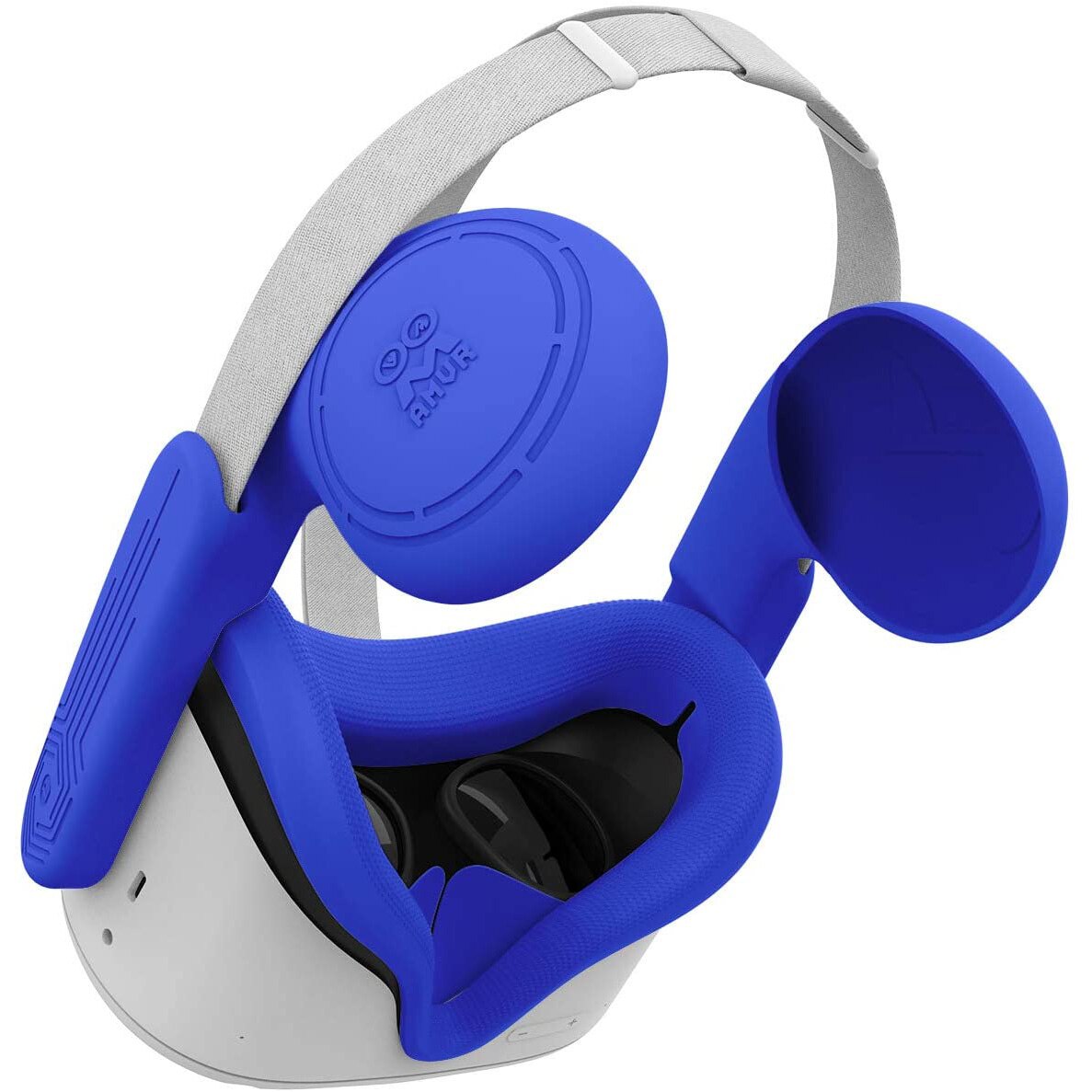 Cojín Facial de repuesto antisuciedad para auriculares Oculus Quest 2, cubierta de extensión de auriculares, a prueba de sudor, mejora el sonido de los auriculares: Blue