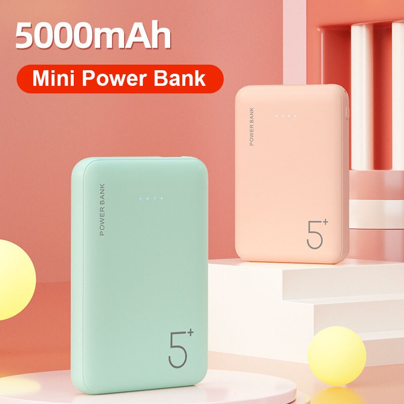 Caricabatterie portatile 5000mAh mini caricabatterie esterno 2.1A caricabatterie rapido per telefono Poverbank per telefono cellulare intelligente