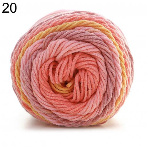 193m/1Roll Colorful Woolen Yarn Cotton Knitting Yarn Crochet Yarn for Knitting Wool Yarn DIY Sweater Scarf Hand Knitting Yarns: 20